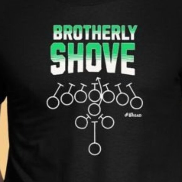 Philadelphia Eagles Brotherly Shove NFL Football Shirt 24 - Picture 2 of 5